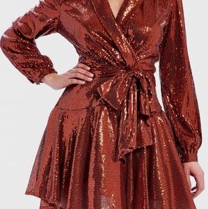 Forever Unique champagne pink wrap dress (never worn) US sz 4